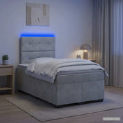 Letto box spring con materasso Grigio Chiaro 120 x 190 cm 3455066