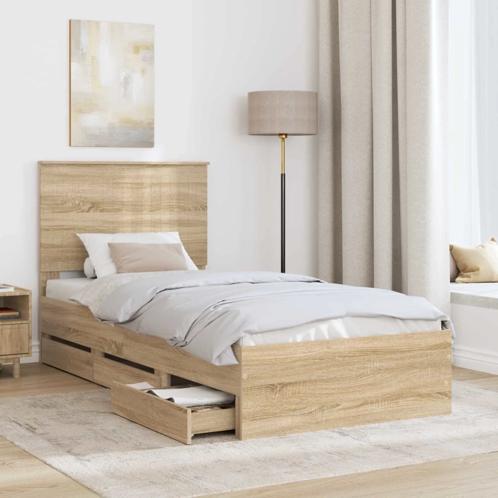 Struttura del letto con cassetto Rovere Sonoma 90 x 200 cm 3411154