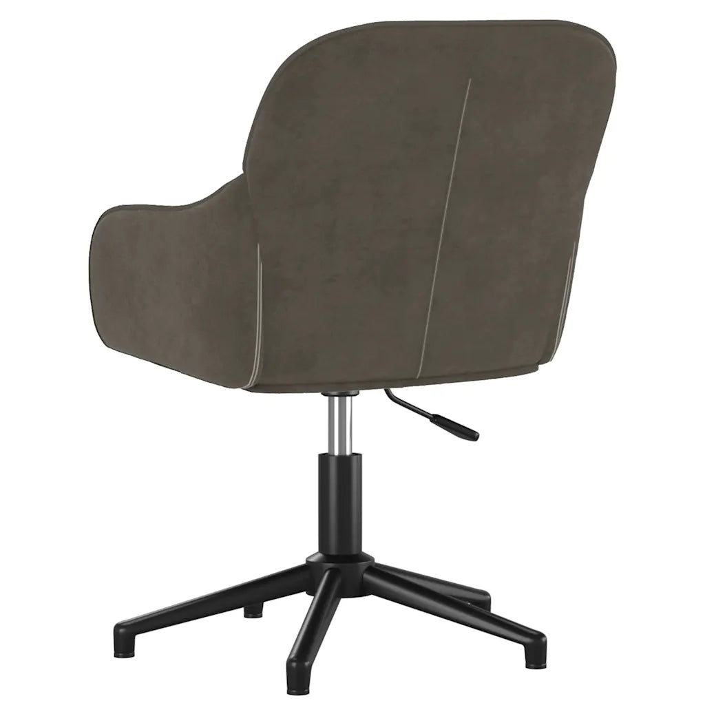 Sedia da Ufficio Girevole in Velluto Grigio Scuro 344857
