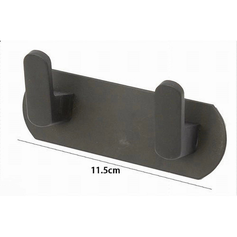 Trade Shop - Appendiabiti Con 2 Ganci Appendino Portasciugamano Bagno Casa Cucina Nero 59736 -