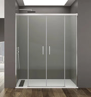Box doccia frontale BASIC 2 fissi + 2 scorrevoli 180 cm (95+95) cromo lucido vetro trasparente