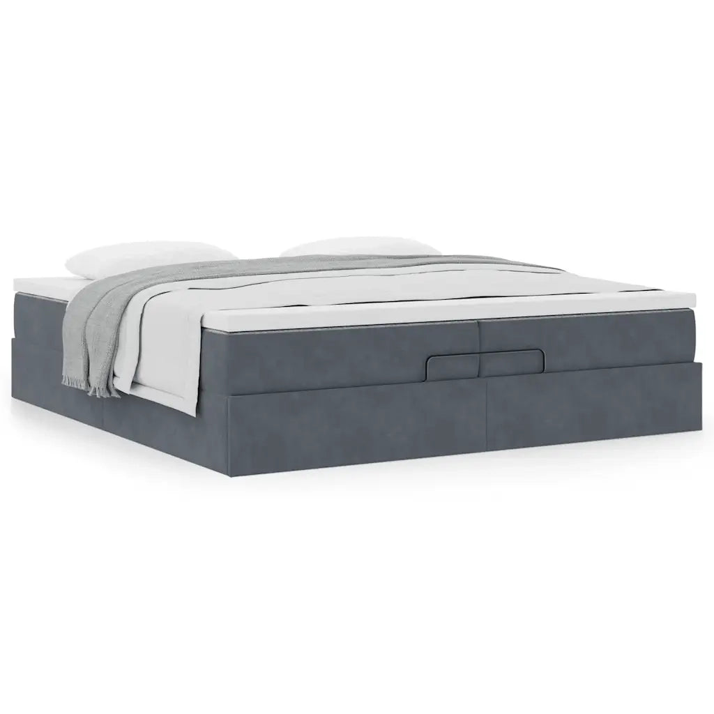 Struttura Letto Pouf con Materassi 200x200 cm Velluto 3311208