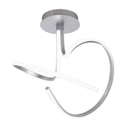 Curvy - Plafoniera LED 39W 4500K IP20 con struttura in alluminio finitura argento satinato, design sinuoso e tondeggiante - Rossini Group