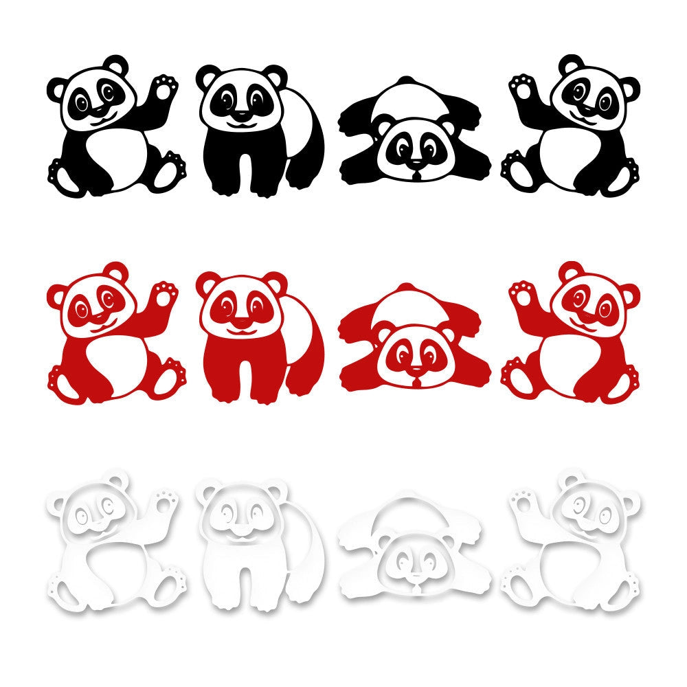 PANDA - Adesivo murale wall sticker in vinile 30x125 cm Colore: Rosso