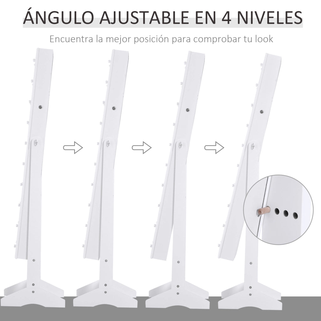 Armadio gioielli con luci LED ¨C zephmum ¨C bianco 40x37x146 cm
