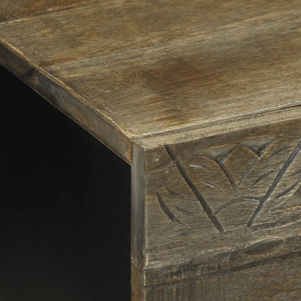 Tavolino da Salotto Grigio Chiaro 80x50x40 cm Legno di Mango