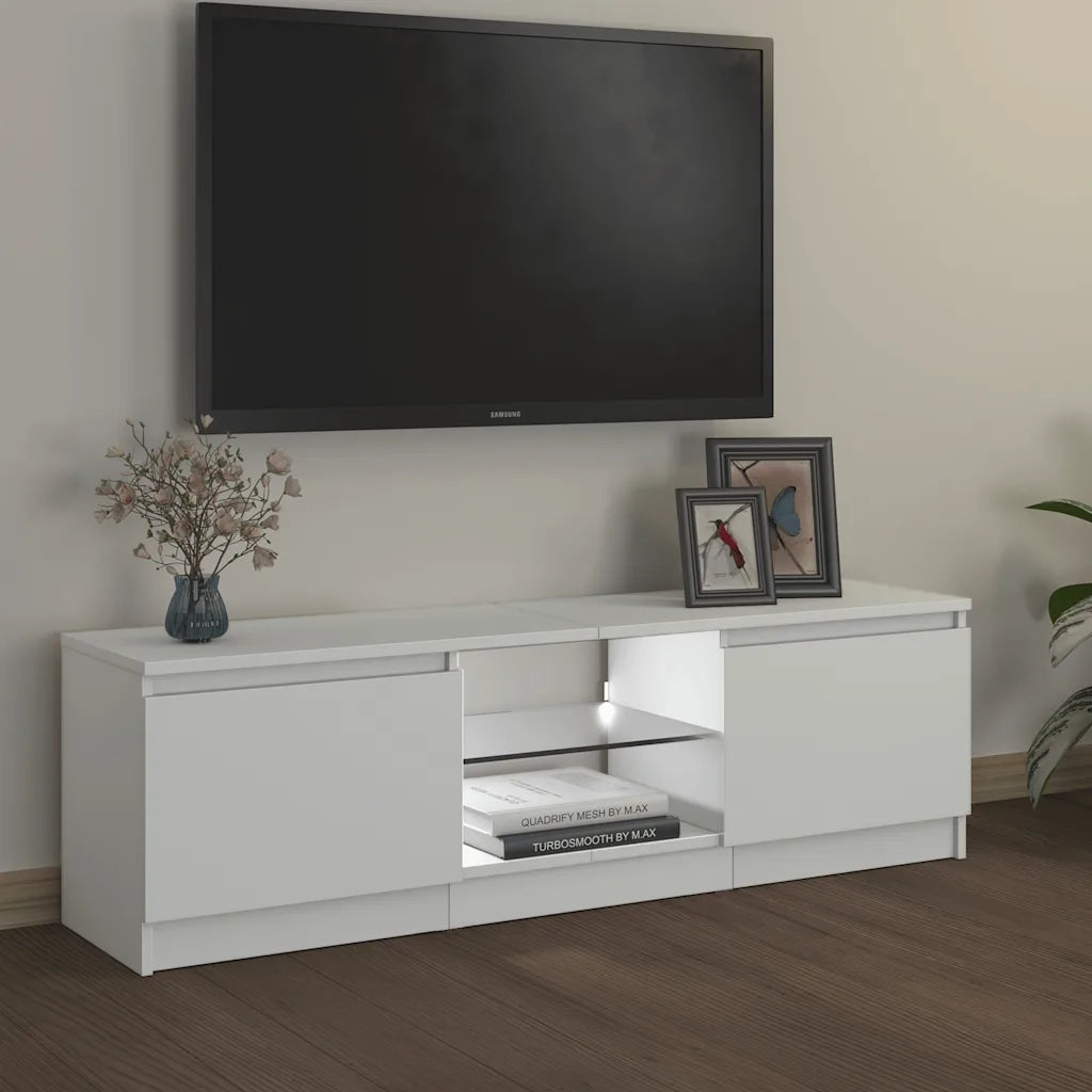 Mobile Porta TV con Luci LED-Credenza TV Bianco 120x30x36 cm