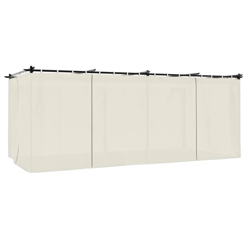 vidaXL Gazebo con Tende Crema 6x3 m in Acciaio