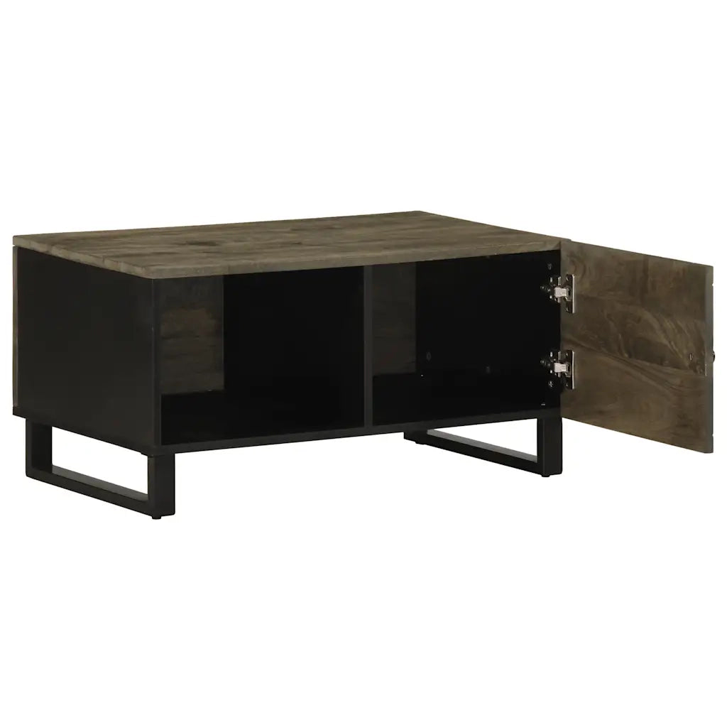 Tavolino da Salotto-Tavolino da soggiorno-Tavolo Nero 80x50x40 cm in Legno Massello di Mango 275428