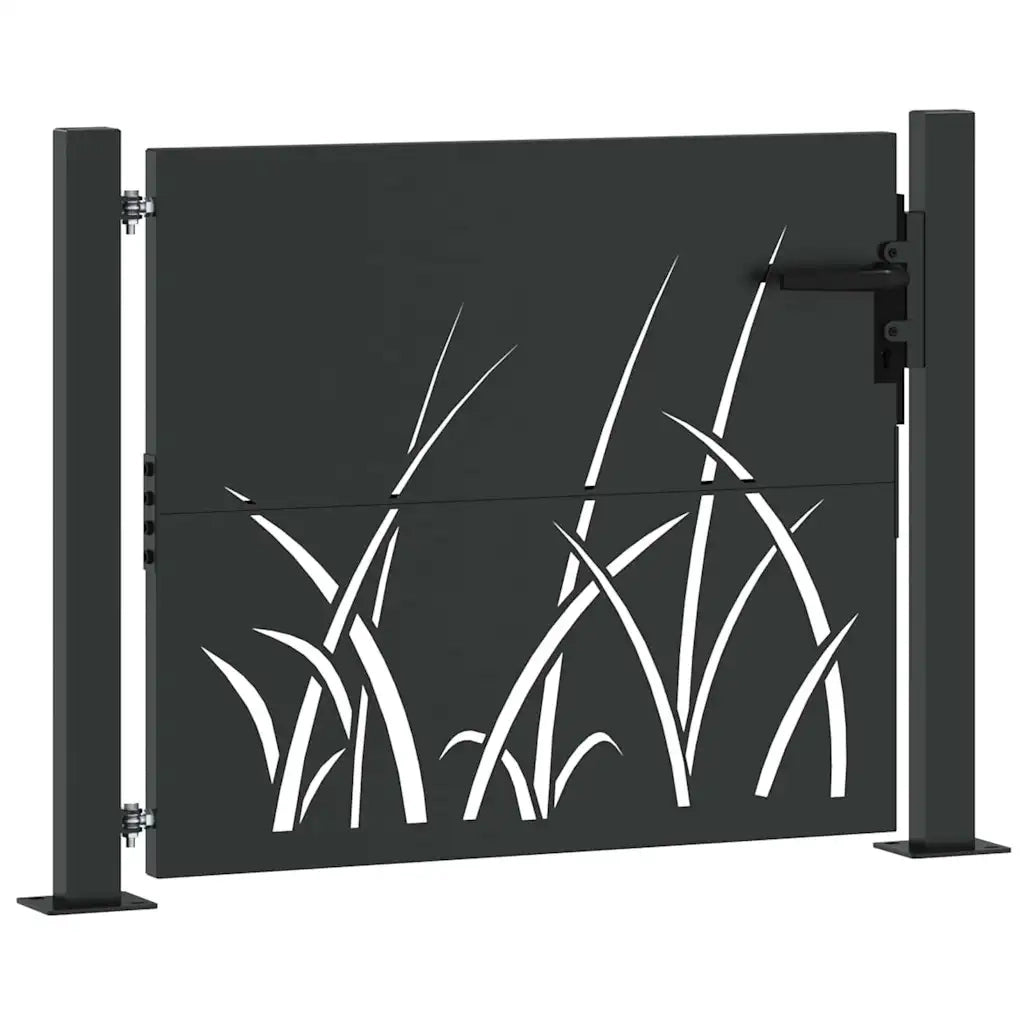Cancello da giardino con blocco Nero 110 x 105 cm