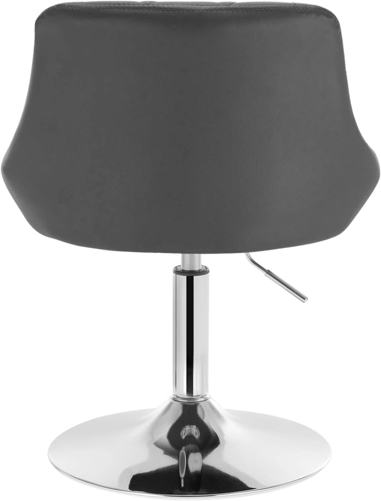 Set di 2 Casa Sedia Alta per Cucina con Schienale in PU, senza Poggiapiedi, l'altezza può essere regolata tra 42-58 cm, Grigio, BH241gr-2