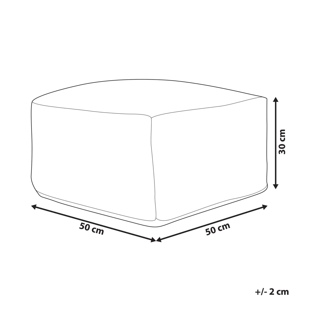 Pouf poggiapiedi tessuto a mano in cotone e lana beige 50 x 50 x 30 cm soggiorno camera da letto