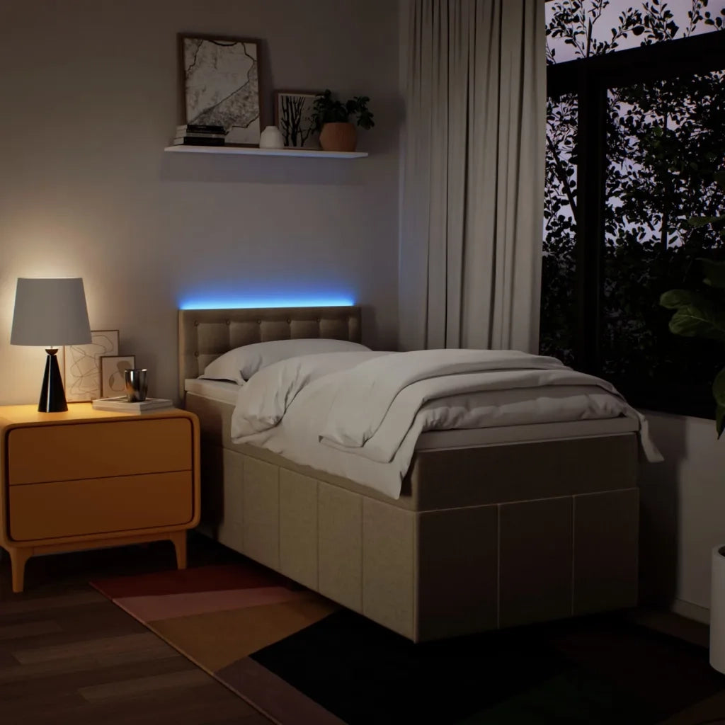 Giroletto a Molle con Materasso Crema 80x200 cm inTessuto