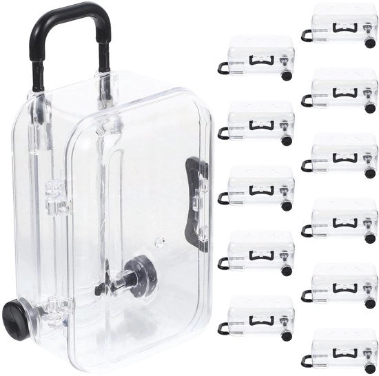 Cassetto portatile (12 parti), piccola valigetta, valigetta di plastica a forma di scatola per dolci, spazio di stoccaggio per piccoli oggetti (nero)