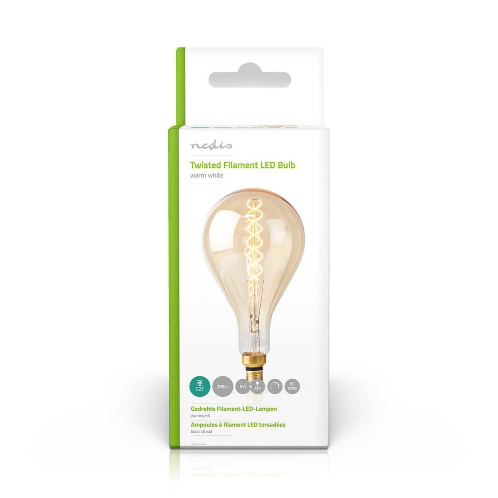 E27 A160 5W 280lm 2000K Dimmerabile Lampadina a filamento di vetro vintage LED Trasparente Nedis