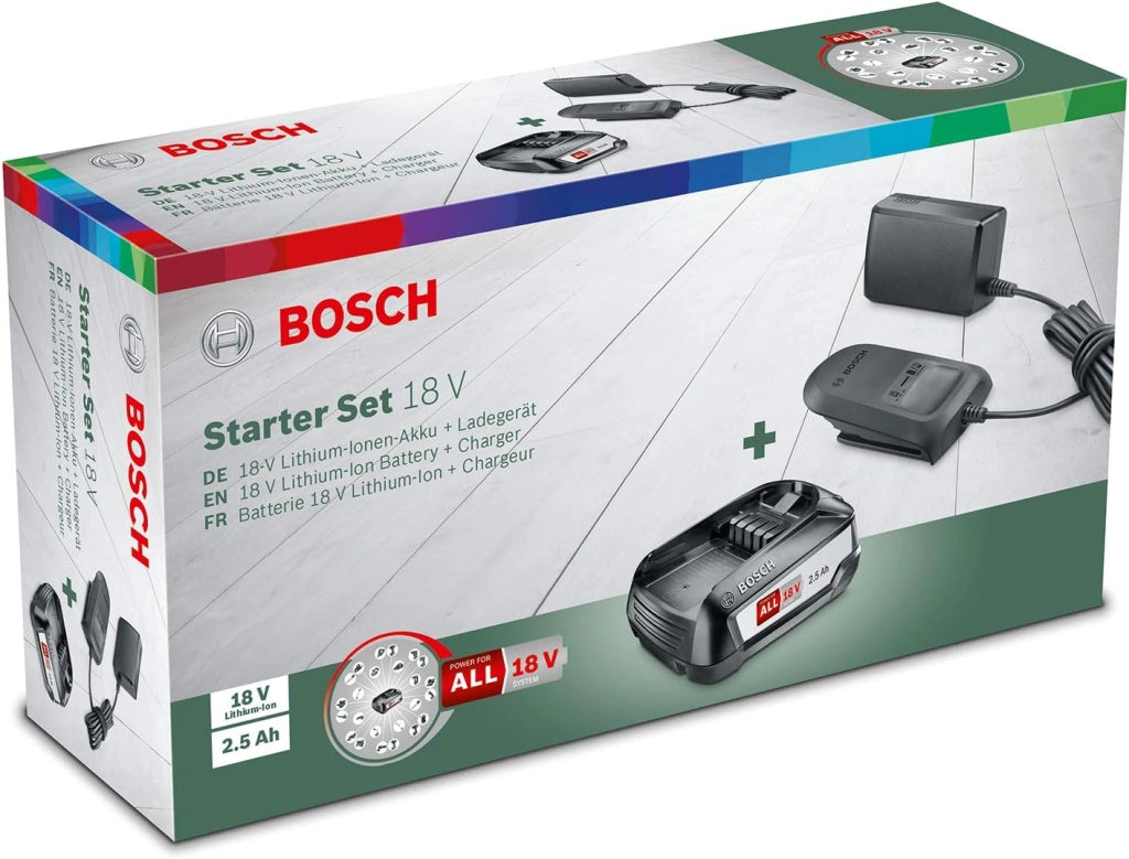 Bosch Home and Garden 1600A01T9S Starter Set Costituito da Batteria e Caricabatteria, 18 V