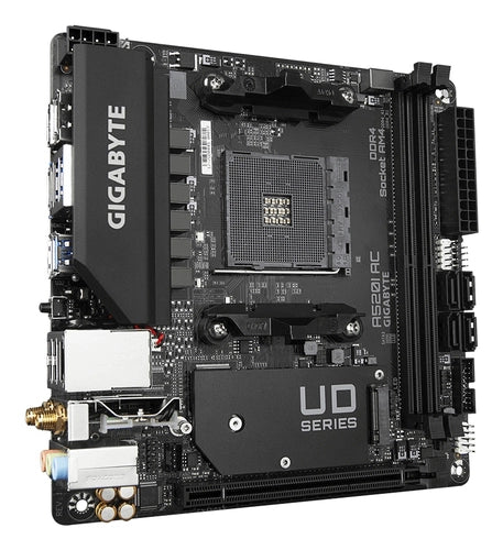 GIGABYTE A520I AC Scheda madre - Supporta CPU AMD Ryzen 5000 Series AM4, VRM digitale a 6 fasi, fino a 5300MHz DDR4 (OC), 1xPCIe 3.0 M.2, WIFI, GbE LAN, USB 3.2 Gen1