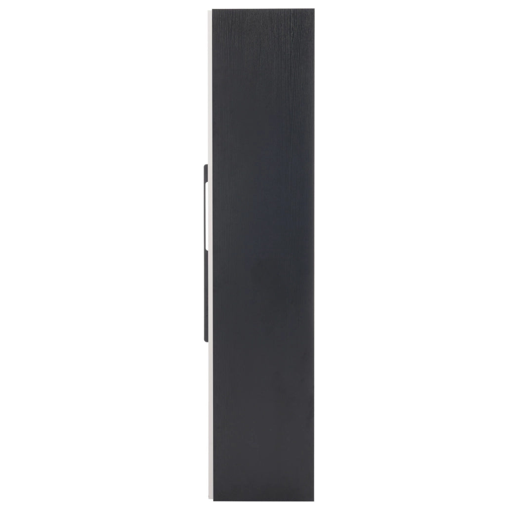 ARMADIO libreria e vetrina 110,5 x 35 x 160 cm nero bianco con LED