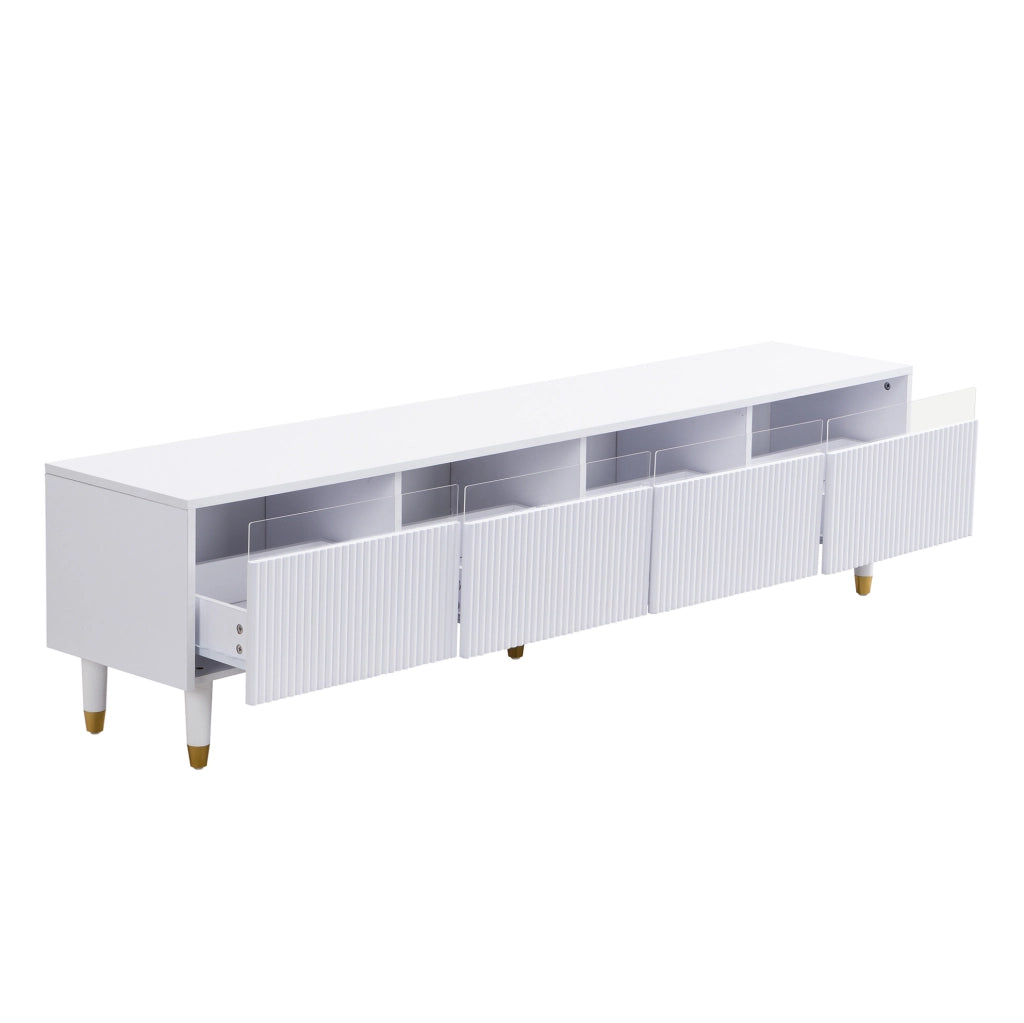 Mobile TV bianco 178 cm con 4 cassetti in MDF e acrilico
