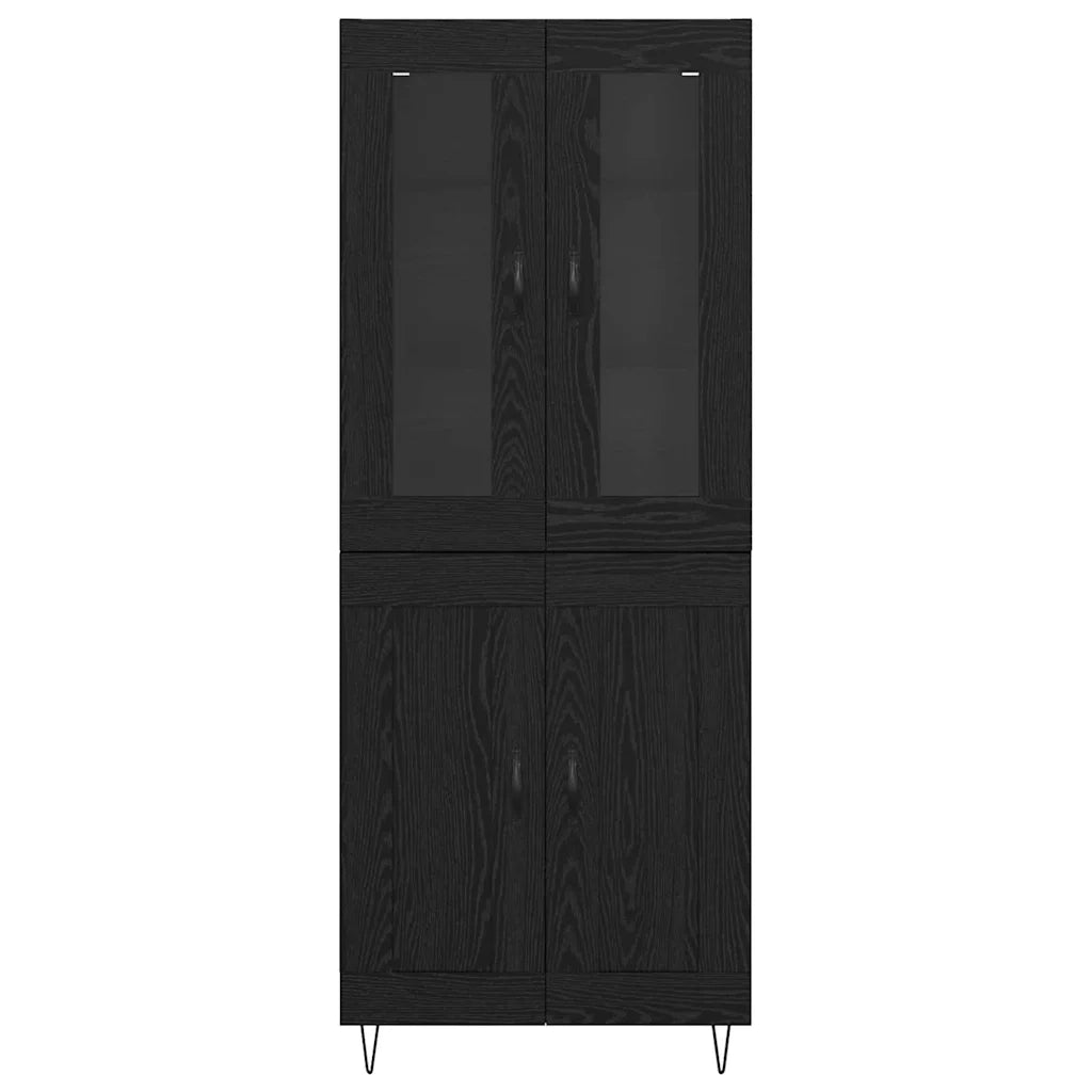 Credenza Rovere Nero 69,5 x 34 x 90 cm Legno multistrato 3402717