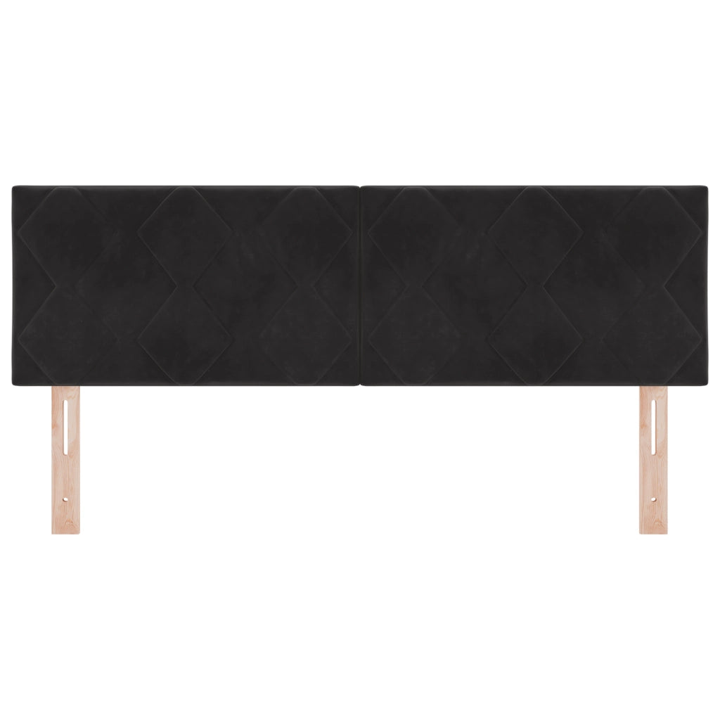 Testata LED Design Blocchi di Diamante Nera 144 cm Velluto