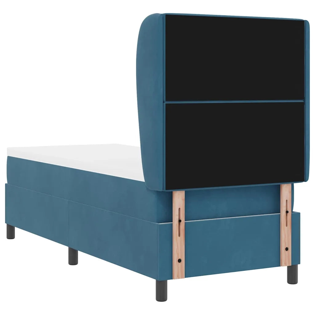 Letto a molle con materasso Blu Scuro 200 x 80 cm Velluto 3340848