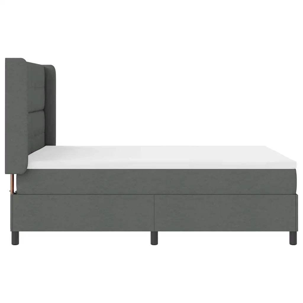 Letto a molle con materasso Grigio scuro 140 x 200 cm Tessuto
