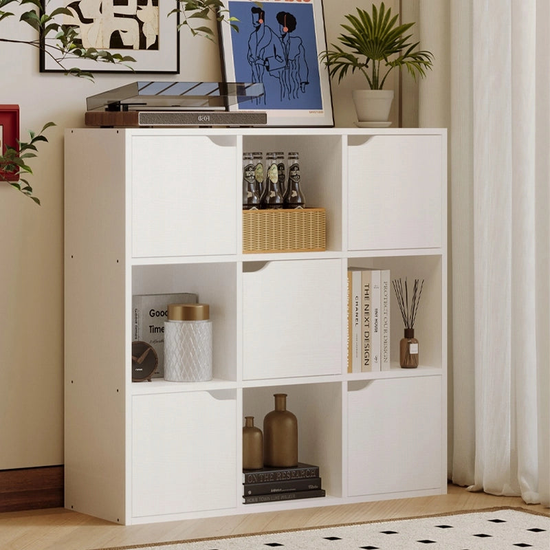 Scaffale, mobiletto, cassettiera, ripiani quadrati, cassettiera chiusa, bianco, stile loft moderno