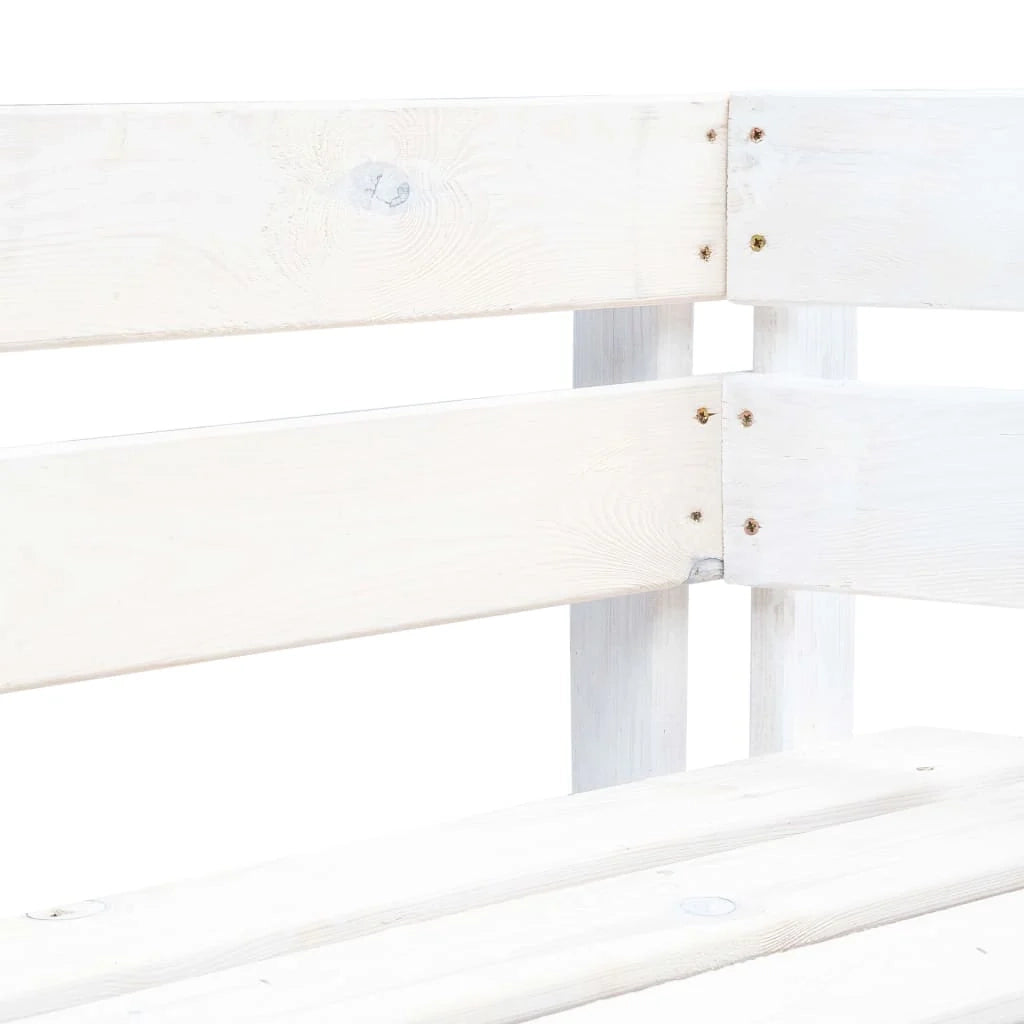 Panca da giardino mobili da esterno per patio terrazza angolare pallet da giardino in legno 110 x 65 x 55 cm bianco 02_0011133