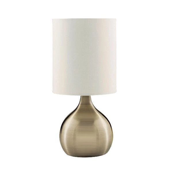 Abatjour Contemporaneo Tocco Acciaio Ottone Tessuto 1 Luce E14