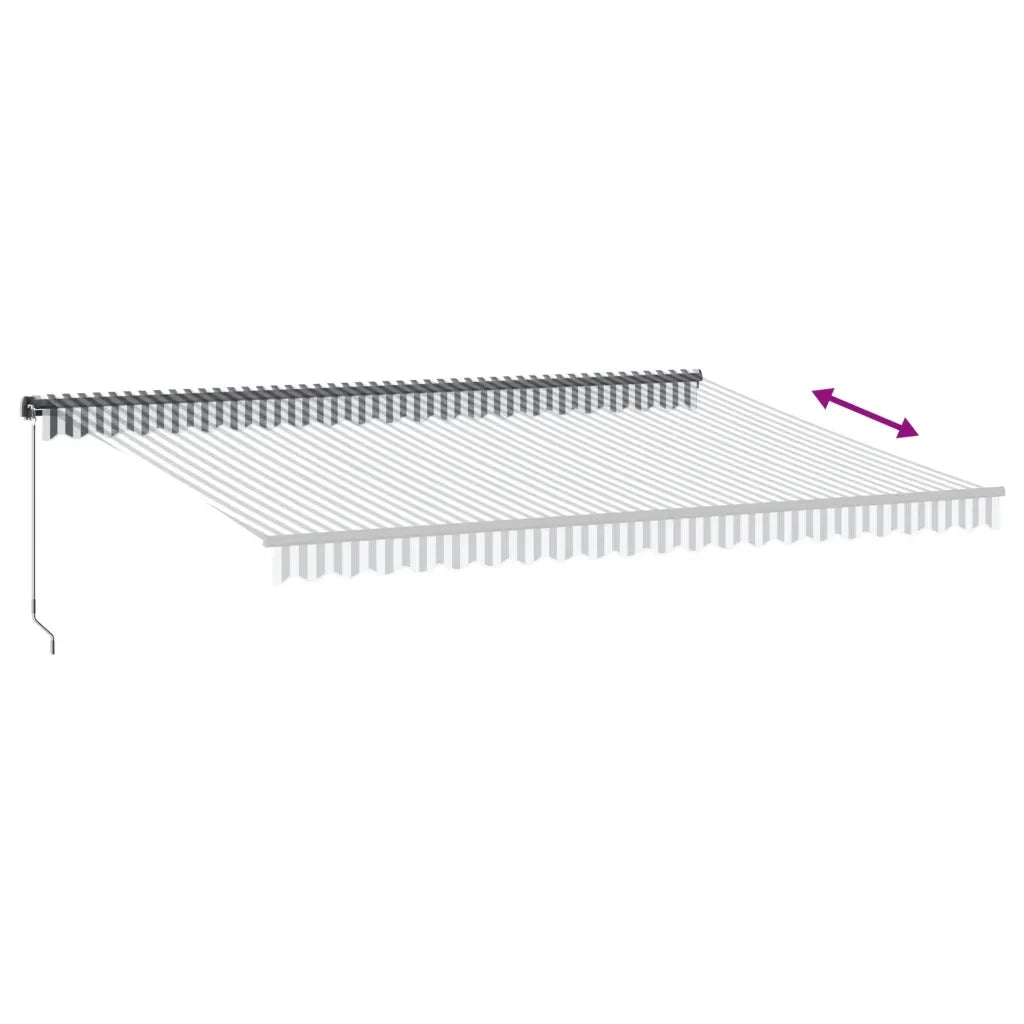 vidaXL Tenda Retrattile Manuale con LED Antracite e Bianco 500x350 cm