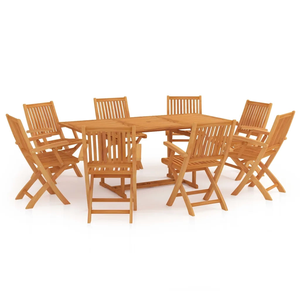 Set da Pranzo da Giardino 9 pz in Legno Massello di Teak cod mxl 74851