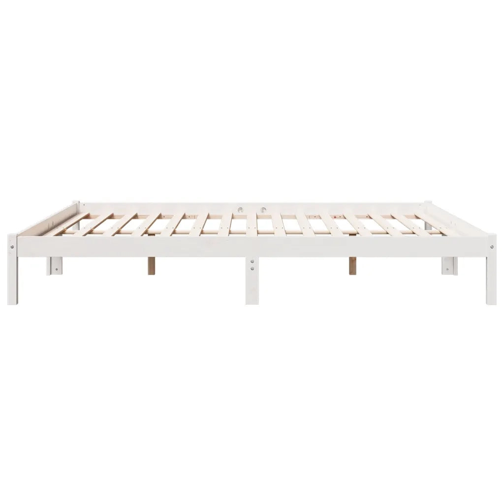 Letto Extra Lungo senza Materasso Bianco 200x220 cm in Pino 852427