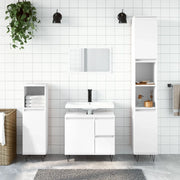 Armadietto da Bagno Bianco 30x30x190 cm in Legno Multistrato 831532