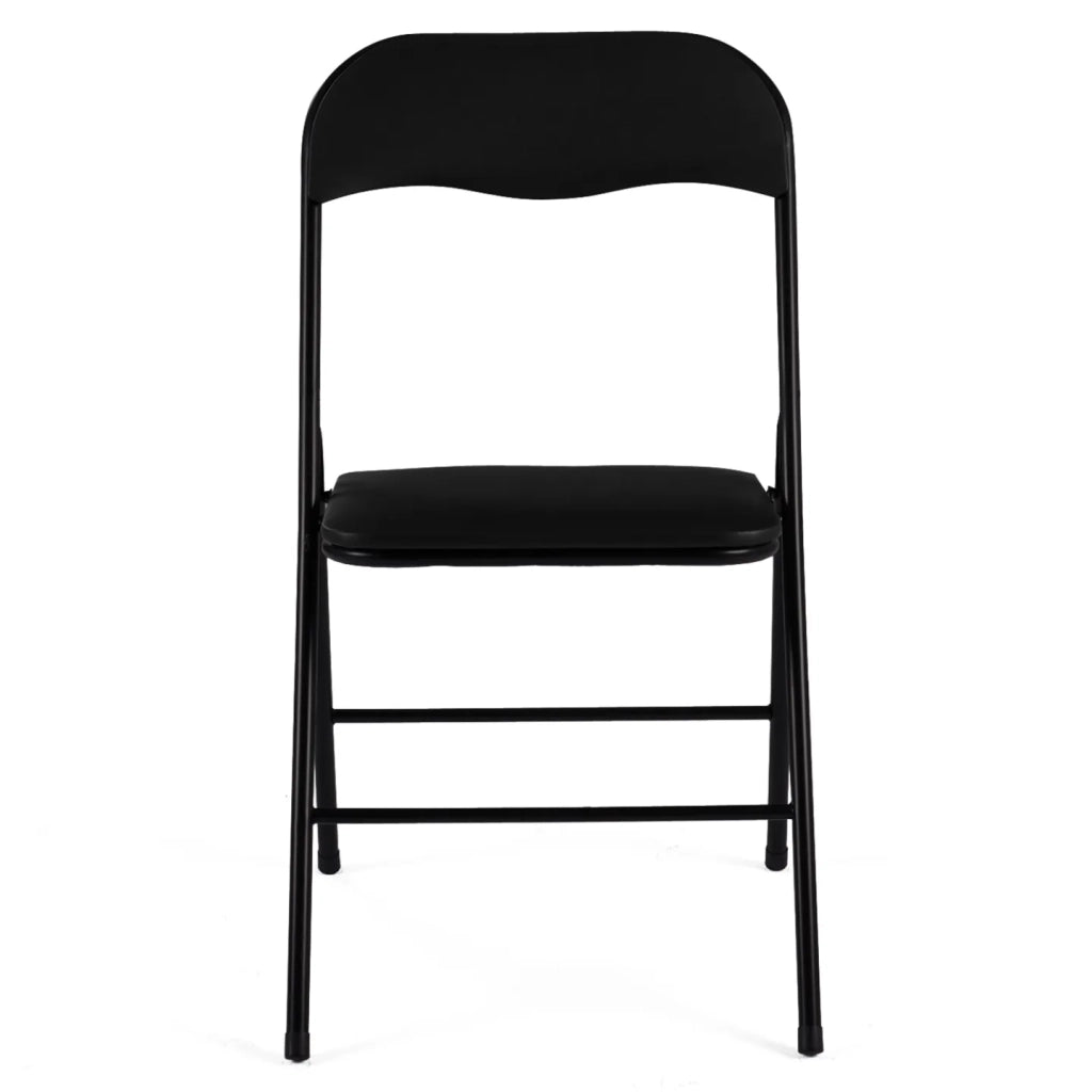 IDMarket - Set di 4 sedie pieghevoli in PU nero KITY