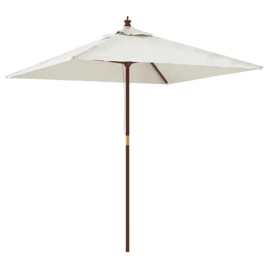 Ombrellone da Giardino con Palo in Legno Sabbia 198x198x231 cm