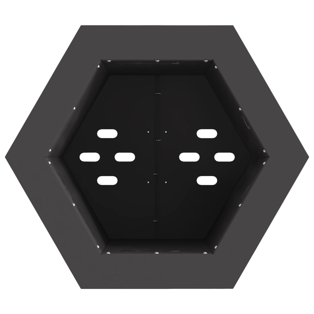 Focolare senza fumi Esagonale Nero 38x38x51 cm Acciaio