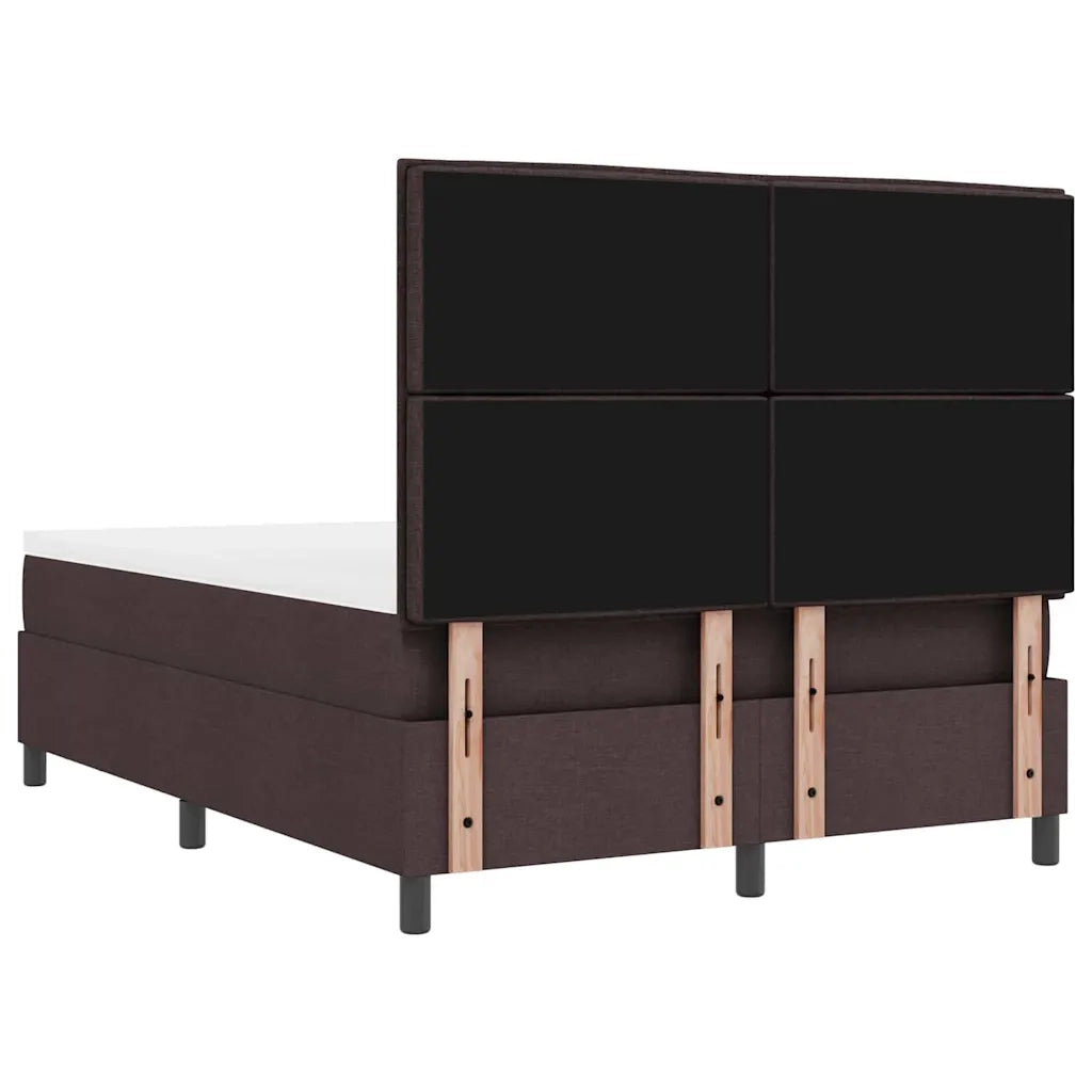 Letto a molle con cuscino Marrone Scuro 140 x 190 cm Tessuto 3343991