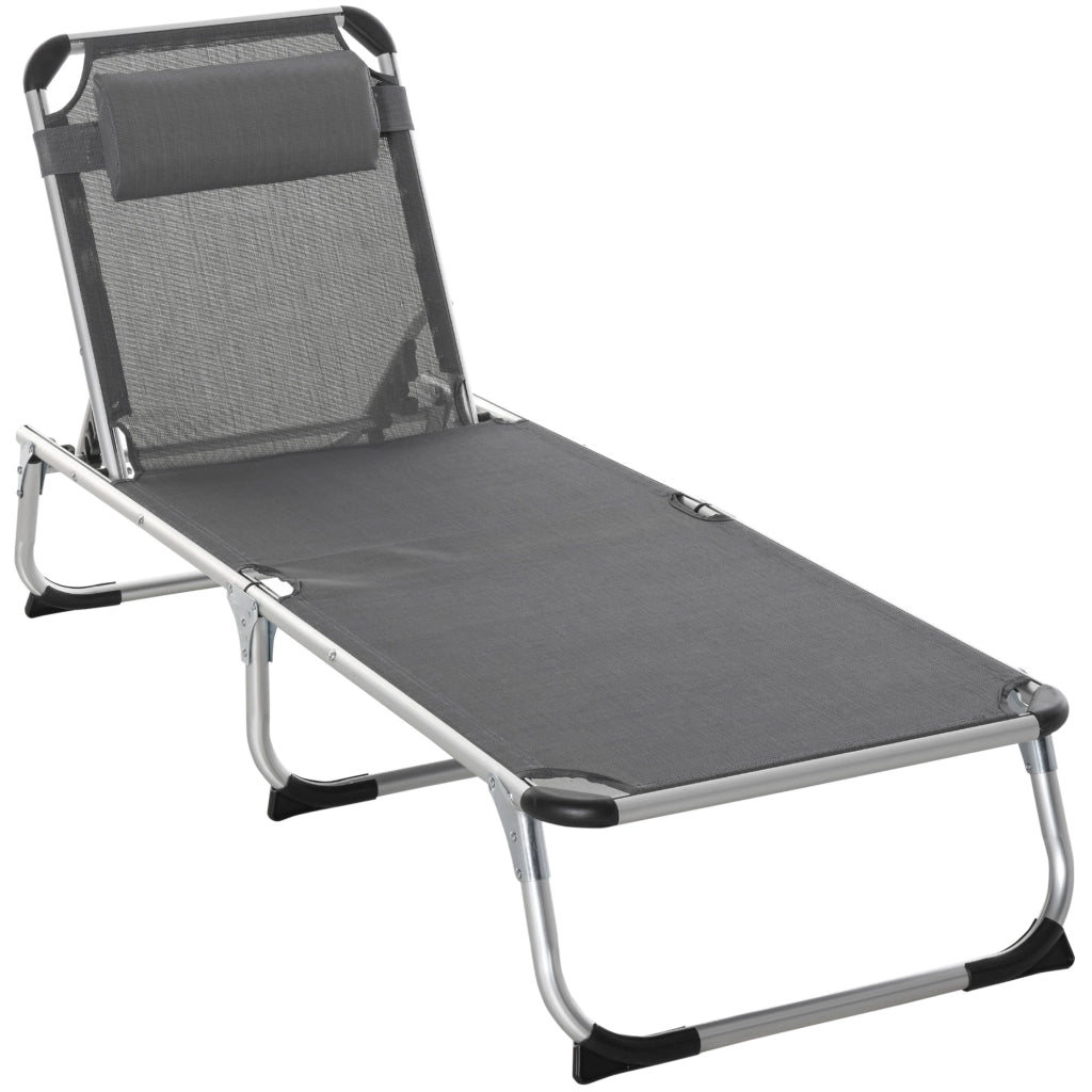 Sdraio da giardino pieghevole reclinabile ¨C zephmum ¨C grigio 165x60x76cm