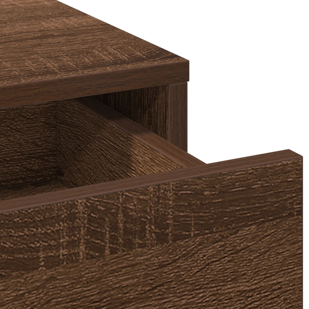 Tavolo da toeletta con luci LED Rovere marrone 50x41x135 cm