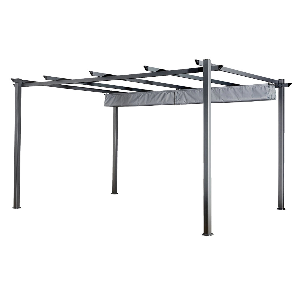 Pergola autoportante 3 × 4 m CASSIS grigio - struttura in alluminio