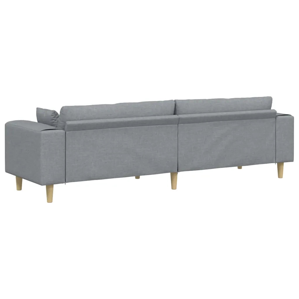 Divano con cuscino Grigio chiaro 250 x 77 x 76 cm Tessuto 3335143