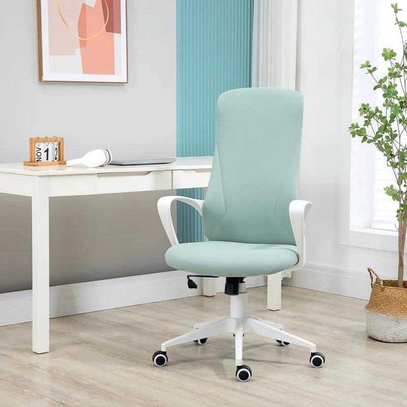 SEDIA DA UFFICIO ERGONOMICA E IMBOTTITA CON ALTEZZA REGOLABILE E DONDOLO, 62X56X110-119.5 CM, VERDE