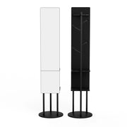 Mobile contenitore con specchio a figura intera e ganci girevole; per camera da letto; nero