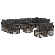 Set Divano da Giardino 13 pcs Grigio polyrattan 3434384