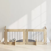 Cancello per cani con supporti 4 pcs Rovere Sonoma 80 x 60 cm 892134