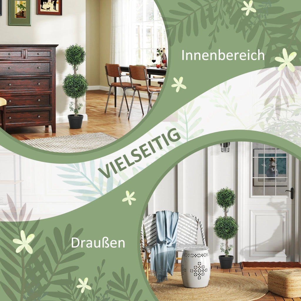 Set 2 Pezzi Piante Finte Buxus Artificiali ¨C Minimal ¨C Verde con Vaso