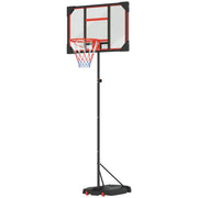 Canestro da Basket per Bambini ¨C Minimal ¨C Rosso, 210-260 cm Regolabile, con Ruote