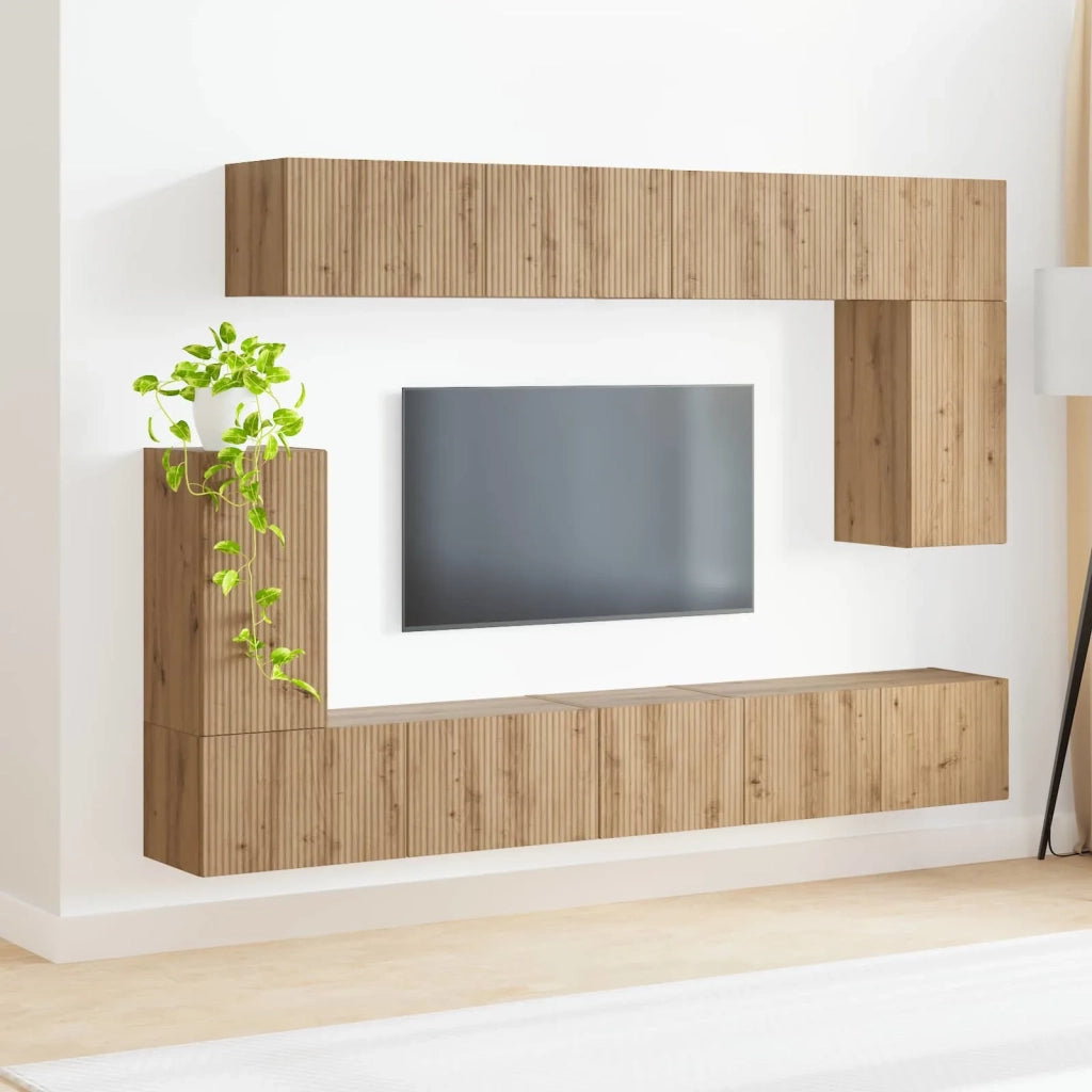 Set mobile TV 5 pcs Rovere artigianale Legno multistrato 3409095