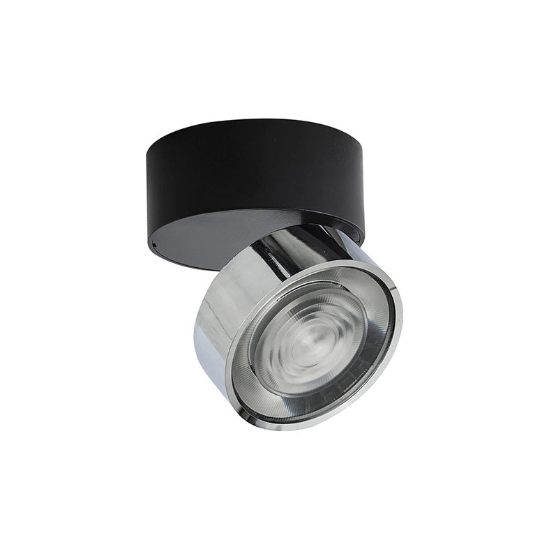 Applique/Plafoniera LED serie HOLE 7W 3000K CRI90 Nero/Cromo - Illuminazione Interni Alta Efficienza - Rossini Illuminazione